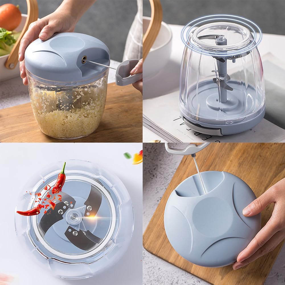 Hand Pull Chopper – Manual Food Processor for Onion, Garlic & More