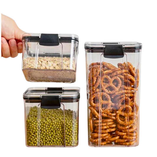 Clear Acrylic Jar Set – 2 Sizes (1400ml & 700ml) – Stylish Kitchen Organizer