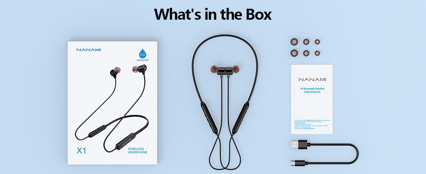 Magnetic Neckband Earphones – Wireless Bluetooth with HD Sound & Mic