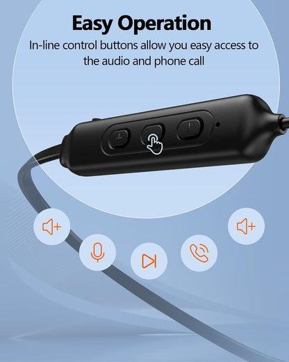 Magnetic Neckband Earphones – Wireless Bluetooth with HD Sound & Mic