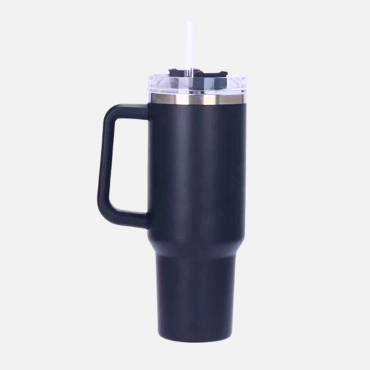 Quencher Tumbler – 1200ml Stainless Steel Travel Mug with Handle & Straw | Hot & Cold Insulated
