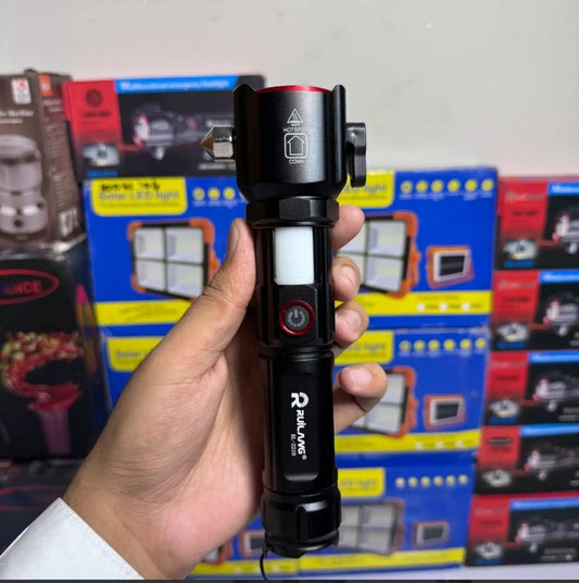 Ruilang RL-2210 LED Torch – Power Bank, Police Light & 1 KM Beam Range