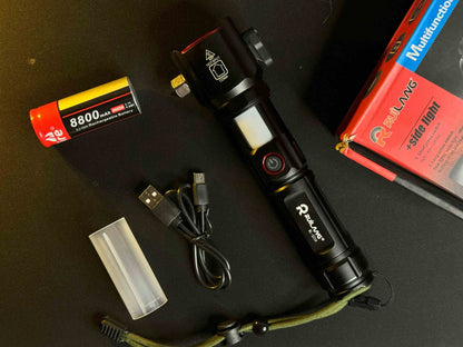 Ruilang RL-2210 LED Torch – Power Bank, Police Light & 1 KM Beam Range