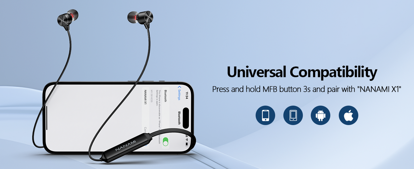 Magnetic Neckband Earphones – Wireless Bluetooth with HD Sound & Mic